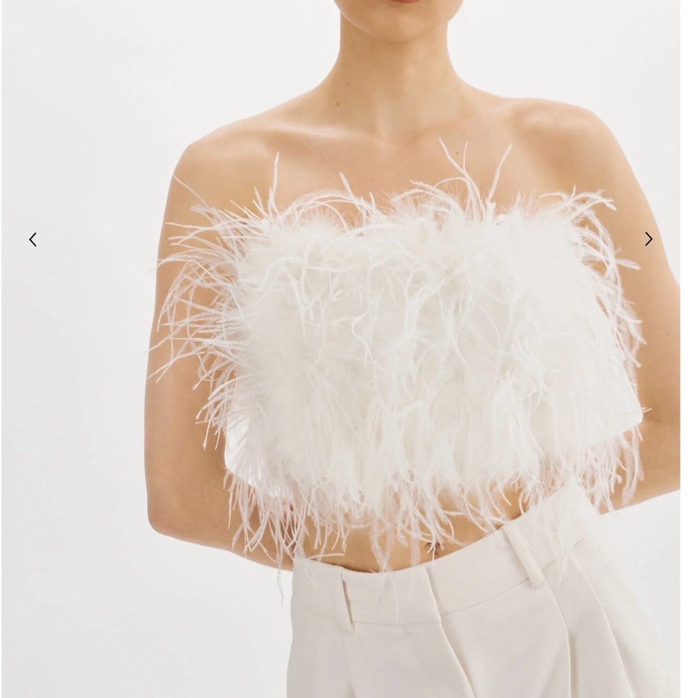Lamarque Zania Feather Bustier White Small Women’s